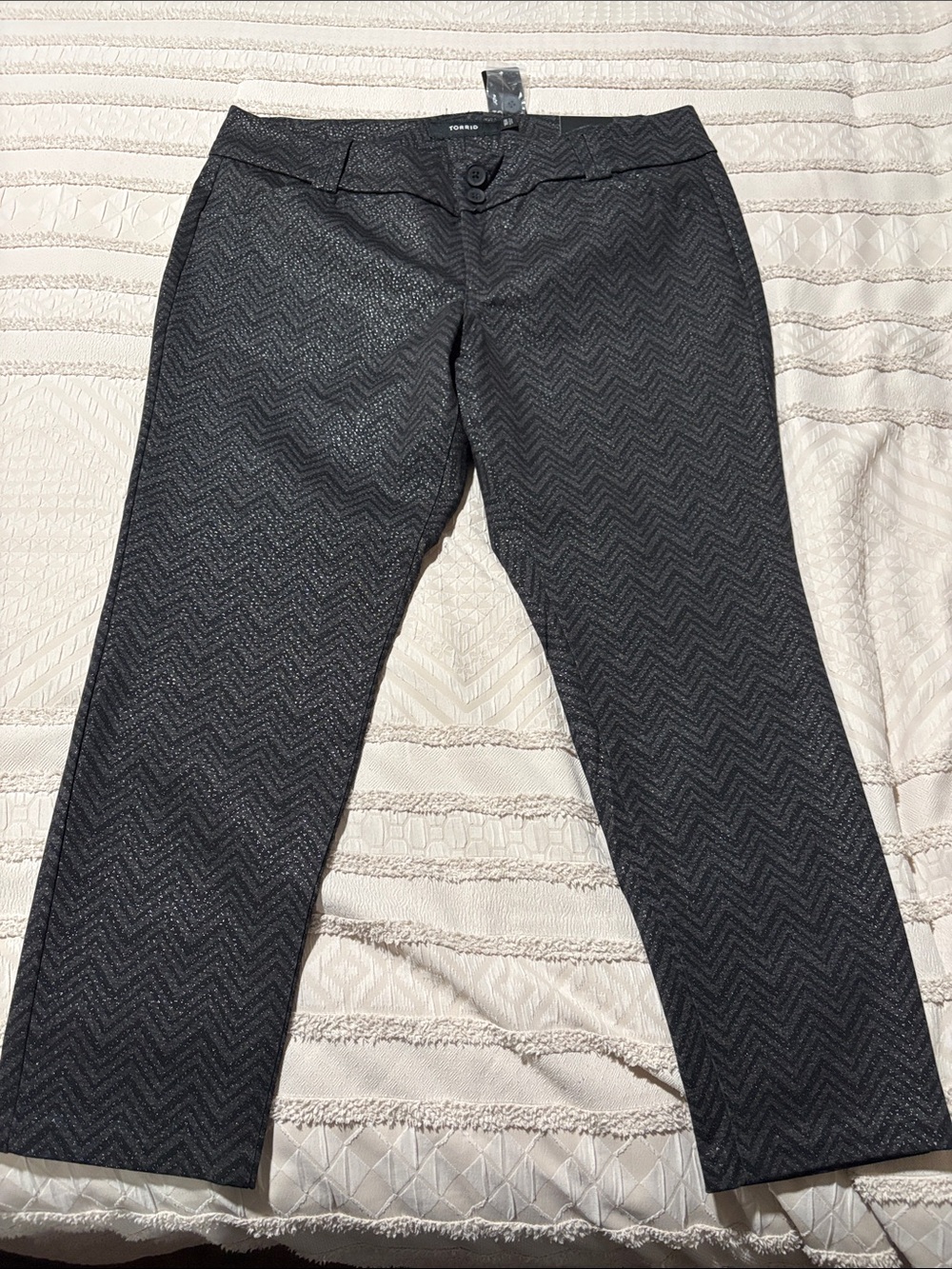 torrid Black Chevron Metallic Ankle skinny